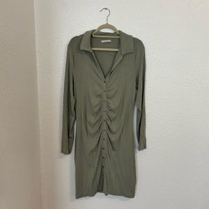 Abercrombie Ruched Knit Shirt Dress
